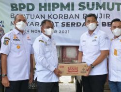 Terima Bantuan Dari HIPMI Sumut, Bupati Darma Wijaya Segera Bagikan Kepada Korban Banjir