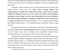 BMKG Medan Infokan Aktivitas Typhoon RAI, Warga Asahan Diminta Waspada