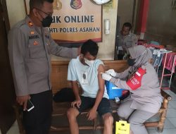 Cegah Covid, 12 Orang Tahanan Polres Asahan Divaksin