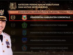 Pemkab Gorontalo Diganjar Penghargaan BKN Award Tipe Besar