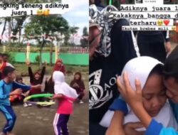 Haru! Adiknya Menang Lomba Hula Hoop, Sang Kakak Langsung Berlari Memeluk Sambil Menangis, Warganet: Didikannya Keren