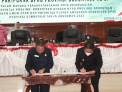 Deprov dan Penjagub Gorontalo Tandatangani Nota Kesepakatan KUA PPAS APBD 2023
