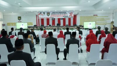Forkopimda Asahan Ikuti Upacara Detik-detik Proklamasi Secara Virtual