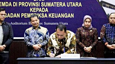 Bupati Labuhanbatu Serahkan LKPD 2022 kepada Kepala BPK Sumut