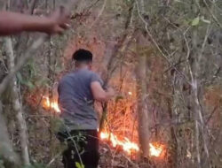 Personil TNI-Polri Berjibaku Padamkan Api di Bulango Utara