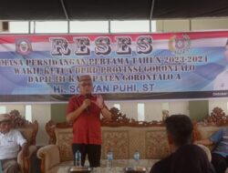 Pembangunan Infrastruktur dan Dukungan Ekonomi Jadi Fokus Reses Sofyan Puhi di Desa Kayubulan
