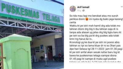Viral Curhatan Pria di Gorontalo, Mengaku Tak Dilayani Puskesmas Telaga
