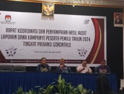KPU Gorontalo Serahkan Hasil Audit Dana Kampanye Pemilu 2024