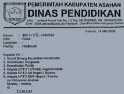 Disdik Asahan Keluarkan Surat Edaran Larangan Study Tour Bagi Pelajar