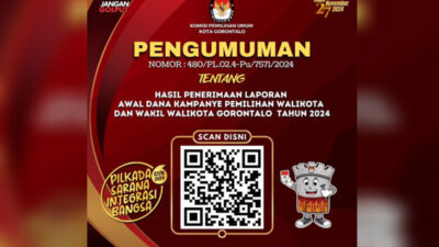 Laporan Awal Dana Kampanye Pilwako 2024 Lebih Mudah Diakses Melalui Link dan QR Code Berikut