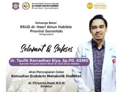 RSUD Ainun Habibie Apresiasi Dokter Taufik Ramadhan Biya Raih Gelar Konsultan Endokrin Metabolik Diabetes
