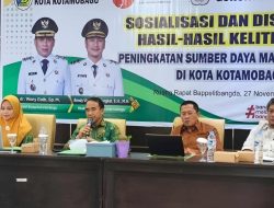 Dorong SDM Unggul, Pemkot Kotamobagu Gelar Sosialisasi dan Diseminasi Hasil Kelitbangan