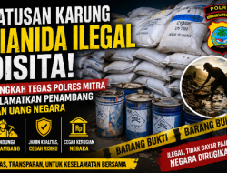 Ratusan Karung Sianida Ilegal Disita, Langkah Tegas Polres Mitra Selamatkan Penambang dan Uang Negara