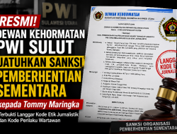 Dewan Kehormatan PWI Sulut Jatuhkan Sanksi Pemberhentian Sementara kepada Tommy Maringka