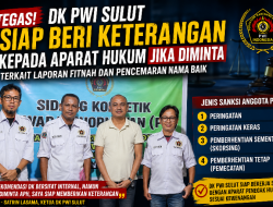 DK PWI Sulut Siap Beri Keterangan kepada Penyidik Jika Diminta Terkait Putusan Pelanggaran Kode Etik
