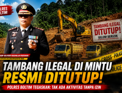 Polres Boltim Tutup Tambang Ilegal di Mintu, Kapolres Tegaskan Tak Ada Aktivitas Sebelum Kantongi Izin