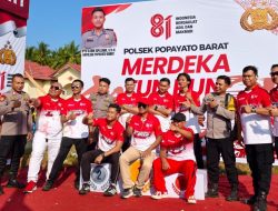 Semarak HUT RI ke-81 dan Hari Juang Polri, Polsek Popayato Barat Gelar Merdeka Fun Run Lintas Generasi
