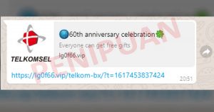 Awas Penipuan! 60th Anniversary Celebration Berlogo Telkomsel, Jangan Klik Link Birunya!