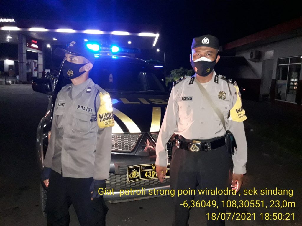 Antisipasi Kejahatan Dalam Rangka PPKM Polsek Sindang Giat SPW