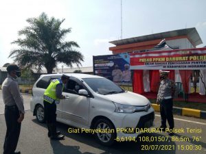 Polsek Terisi Giat Penyekatan Jalan Dalam Rangka PPKM