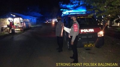 Polsek Balongan Giat Patroli Strong Point Wiralodra Antisipasi Gangguan Kamtibmas